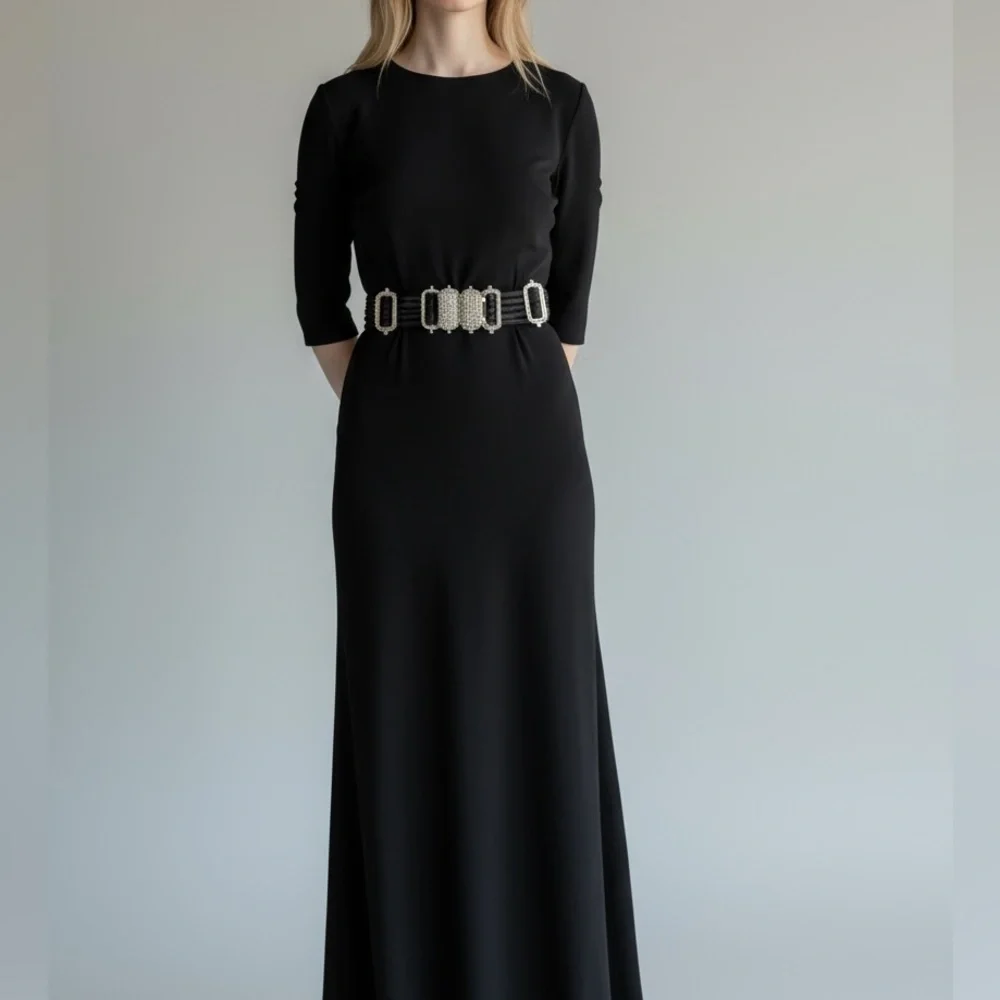 William deLillo Vintage 70s Satin Rhinestone Belt Statement Designer Couture